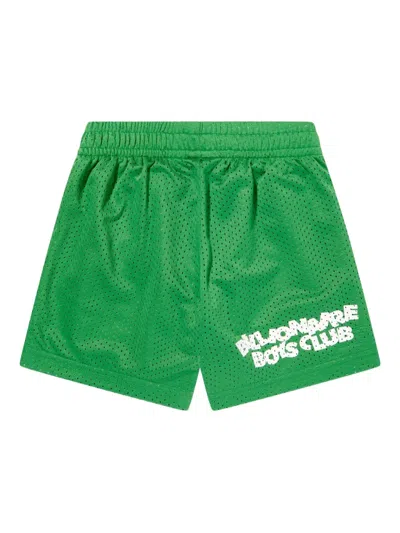 Billionaire Boys Club Kids' Logo-print Mesh Shorts In Green