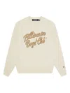 Billionaire Boys Club Mens Ecru Script Logo Crewneck Cotton-jersey Sweatshirt In Neutral