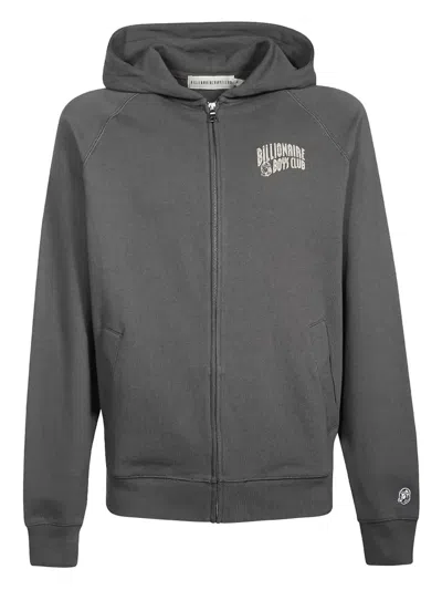 BILLIONAIRE BOYS CLUB LOGO-PRINT ZIP-UP HOODIE