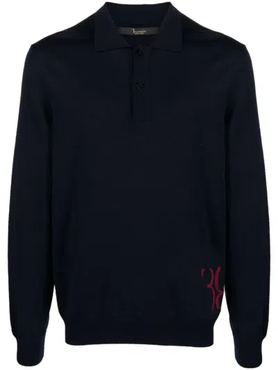 BILLIONAIRE BOYS CLUB LONG SLEEVE POLO SHIRT WITH BUTTONED PLACKET