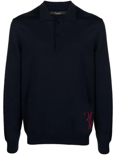 Billionaire Boys Club Long Sleeve Polo Shirt With Buttoned Placket In Black