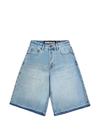 Billionaire Boys Club Lunar Logo-embroidered Denim Shorts In Blue