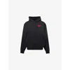 Billionaire Boys Club Mens Washed Black Oversized Embroidered-logo Cotton Hoody In Black