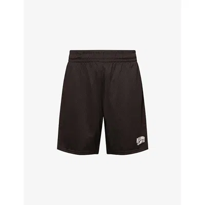 Billionaire Boys Club Mens Black Logo-print Perforated Woven Sweat Shorts