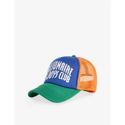 Billionaire Boys Club Mens Blue Arch Logo Mesh-back Woven Trucker Cap
