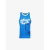 Billionaire Boys Club Mens Blue Script Logo Crewneck Woven Top In Blue