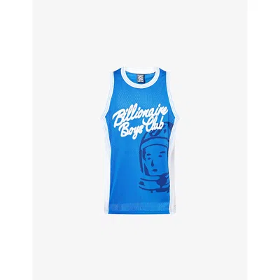 Billionaire Boys Club Mens Blue Script Logo Crewneck Woven Top