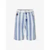 Billionaire Boys Club Mens  Striped Embroidered Denim Shorts