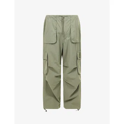 Billionaire Boys Club Mens Olive Logo-print Straight-leg Cotton Cargo Trousers In Green