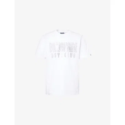 Billionaire Boys Club Mens White Rhinestone Logo Cotton T-shirt