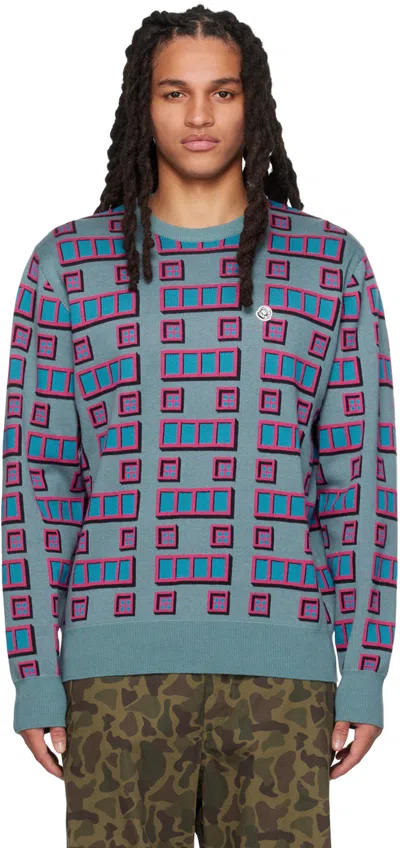 Billionaire Boys Club Multicolour Crewneck Sweater In Blue