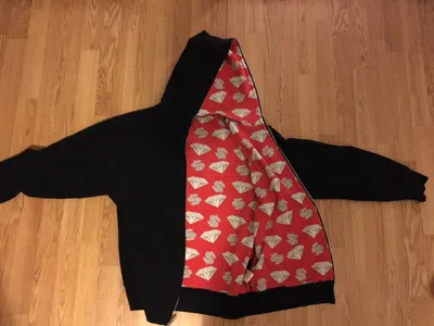 Pre-owned Billionaire Boys Club Og 2006 Bbc Diamonds & Dollars Thermal Lined Full Zip In Black