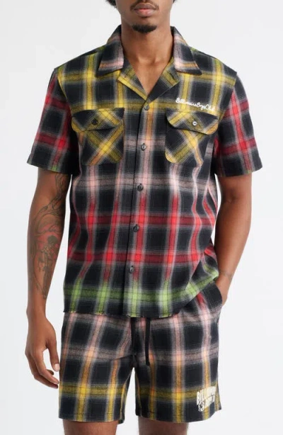 Billionaire Boys Club Rave Plaid Camp Shirt In Multi