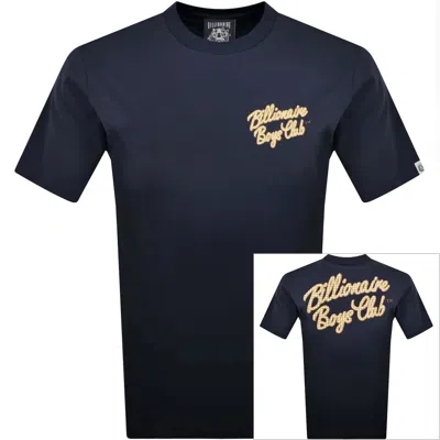Billionaire Boys Club Script Logo T Shirt Navy In Blue