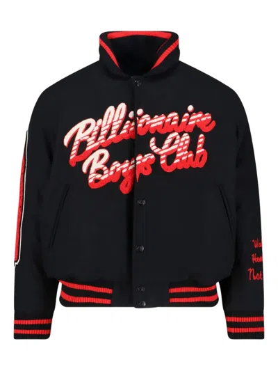 BILLIONAIRE BOYS CLUB SCRIPT OG VARSITY EMBROIDERED BOMBER JACKET