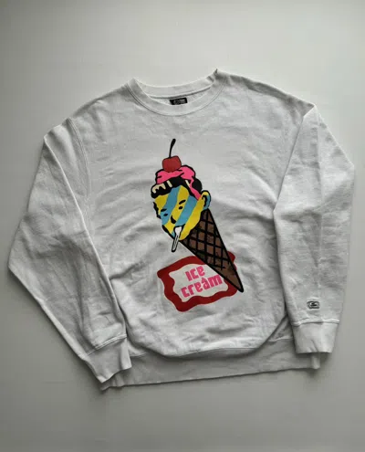 Pre-owned Billionaire Boys Club Season 3 Ice Cream Coneman Crewneck In White