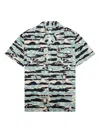 Billionaire Boys Club Bb Tiger Camo Cotton Camp Shirt In Multi