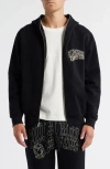 Billionaire Boys Club Small Curve Graphic Zip Hoodie In Black