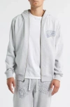 Billionaire Boys Club Small Curve Graphic Zip Hoodie In Gray