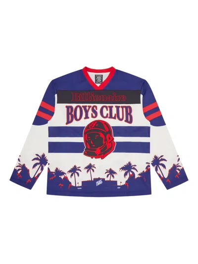 Billionaire Boys Club Stadium Hockey Striped Graphic Jersey In Blue