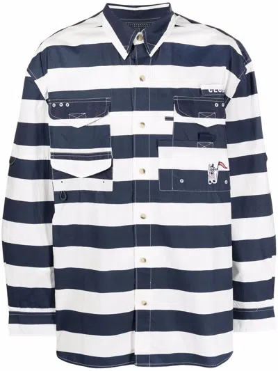 Billionaire Boys Club Striped Button-up Shirt In Blue