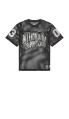 Billionaire Boys Club Varsity Football Jersey Short Sleeve Tee In Black