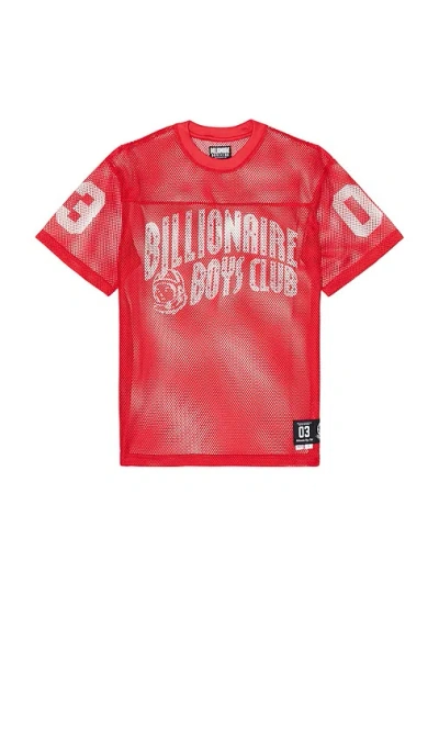 Billionaire Boys Club Varsity Football Jersey Short Sleeve Tee In Red