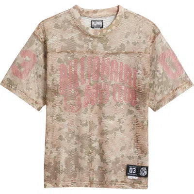 Billionaire Boys Club Varsity Logo Camo Print Mesh T-shirt In Brown