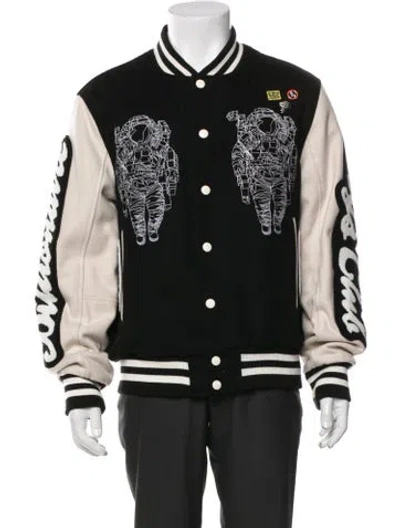 Pre-owned Billionaire Boys Club Wool Striped Varsity Jacket In Black