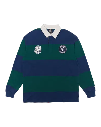 Billionaire Boys Club X New York Yankees Kids' Ny Yankees Heart & Mind Striped Rugby In Navy/forest