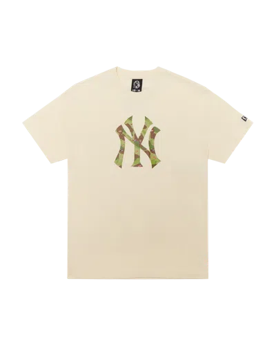 Billionaire Boys Club X New York Yankees Kids' Ny Yankees Space Camo Logo Tee In Off White