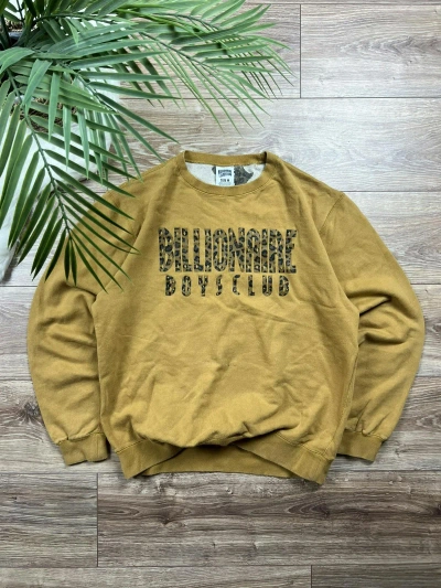 Pre-owned Billionaire Boys Club X Vintage Billionaire Boys Club Vintage Y2k Big Logo Boxy Crewneck In Yellow