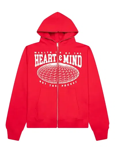 Billionaire Boys Club Zip Front Hoodie In Red