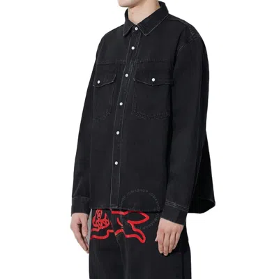Billionaire Boys Men's Black Icecream Running Dog Denim Shirt