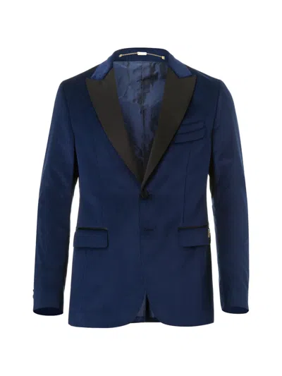 Billionaire Brian Peak-lapel Single-breasted Blazer In Blue