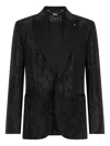 Billionaire Brocade Strass Blazer In Black