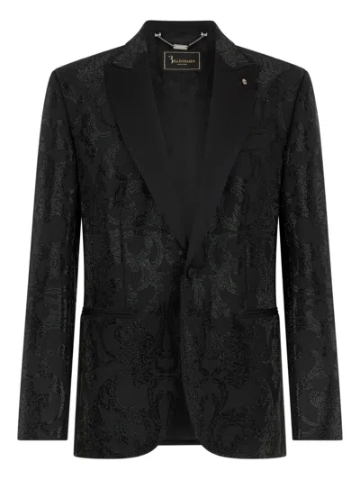 Billionaire Brocade Strass Blazer In Black