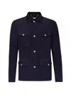 Billionaire 버튼 업 스웨이드 재킷 In Blue