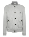 Billionaire Patch-pocket Buttoned Bomber Jacket In Gray