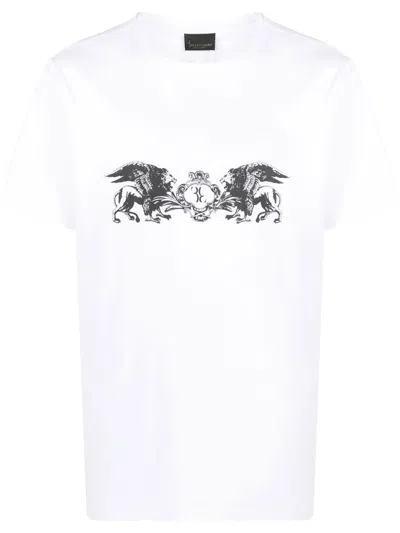 Billionaire Chest-logo Crew-neck T-shirt In White