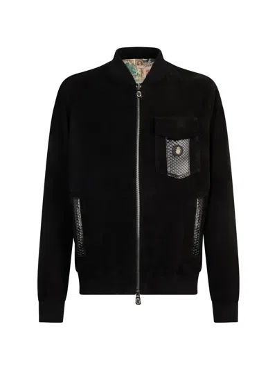 Billionaire Chest-pocket Suede Jacket In Multi