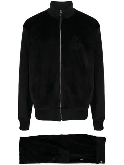 Billionaire Ciniglia Logo-embroidered Tracksuit In Black