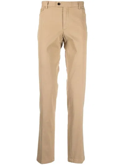 Billionaire Classic Cotton Straight Leg Trousers In Neutrals