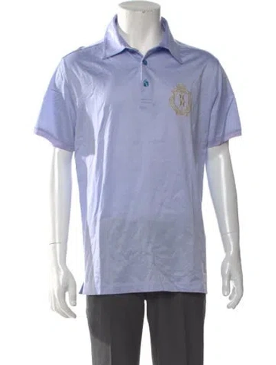 Pre-owned Billionaire Collar Short Sleeve Polo Shirt In Blue