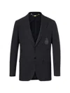 Billionaire Constant Crest-patch Single-breasted Blazer In Black