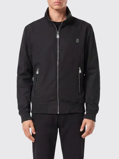 Billionaire Cotton Bomber Jacket With Python Leather Inserts In Black