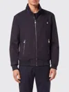 Billionaire Cotton Bomber Jacket With Python Leather Inserts In Blue
