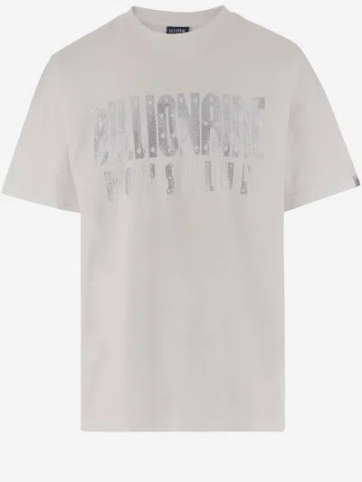 Billionaire Cotton T Shirt With Logo In White