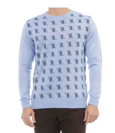 Pre-owned Billionaire Couture Billionaire Men's Sweater Crewneck Light Blue 30% Silk Sizes: M-3xl