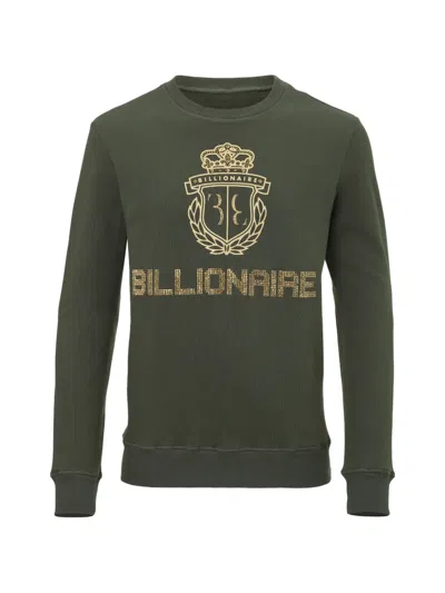 Billionaire 크레이그 크리스털 장식 스웨트셔츠 In Green